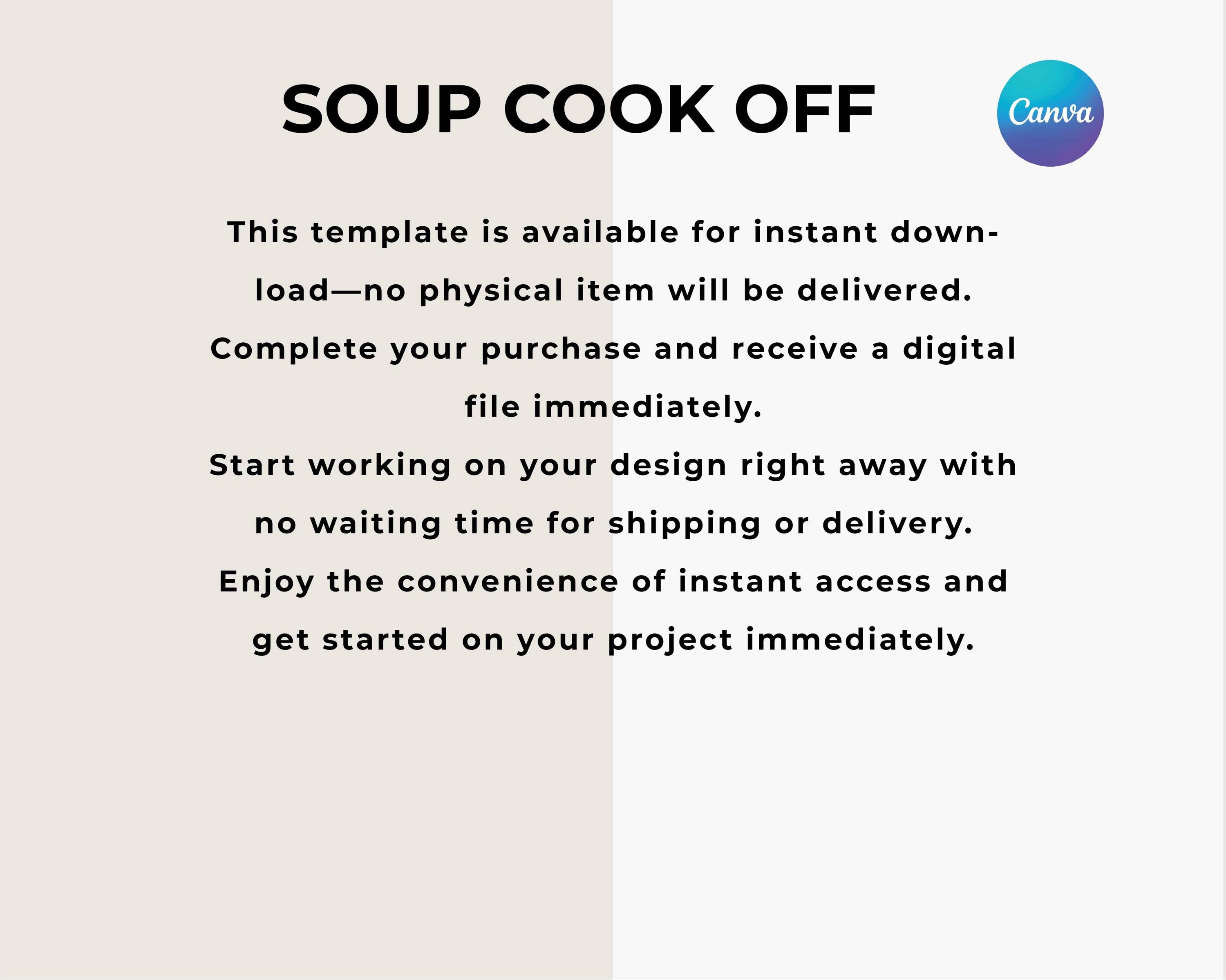 Editable Fall Soup Cook off Flyer, Soup Work Competition, Canva ...
