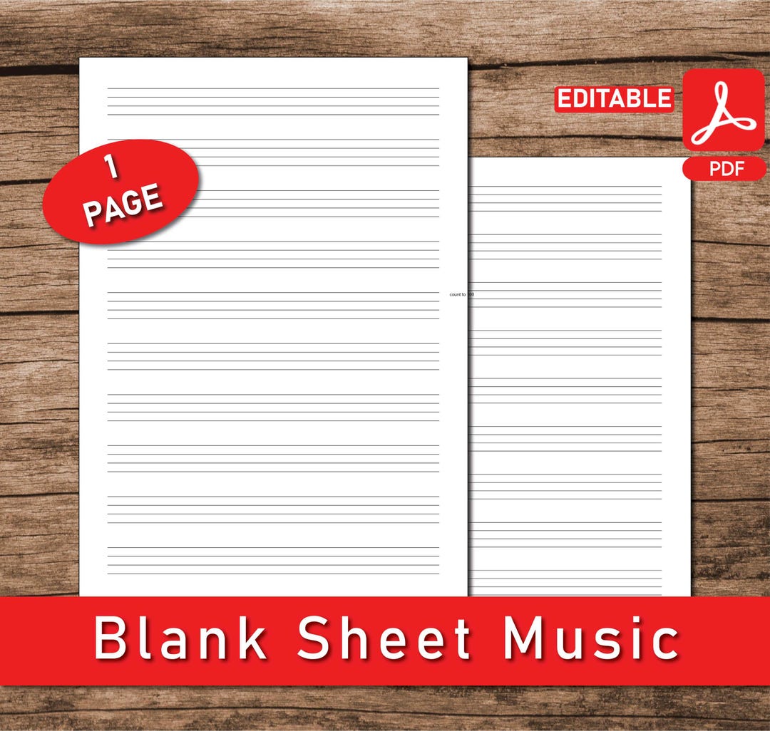Printable Sheet Music, Blank Sheet Music, Music Manuscript Paper, Piano