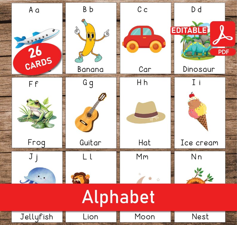 Printable Alphabet Flash Cards, Alphabet Cards Printable for Preschool ...