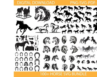Pferd Silhouette | Pferd SVG | Hufeisen SVG | Pferd Kopf | Pferd Vektor | Pferde-Liebhaber-Svg | Pferd geschnitten Datei | Tier Druck | Pferdeherz svg