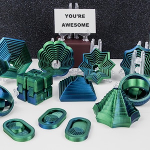12-Piece Hand-Finished 3D-Printed Fidget Set – Colorful Sensory Fun + Optional Custom Message!