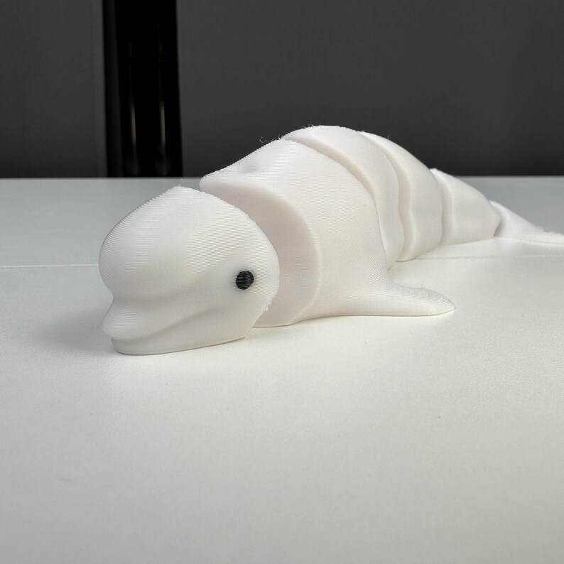 Beluga Whale Figurine – Articulated Ocean Decor | 3D Printed + Optional ...
