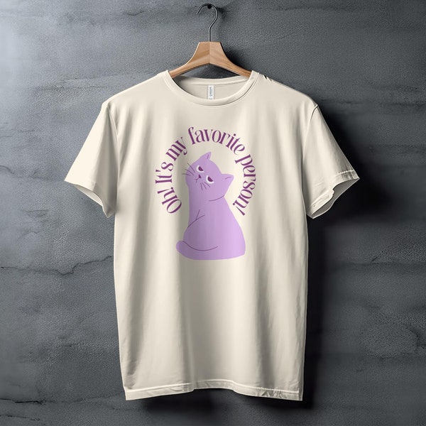 Funny Cat T-Shirt Unisex Cat Shirt Gift for Cat Lover Quote Shirt Fun Cat Mom Shirt Gift for Cat Owner Quirky Purple Cat Shirt