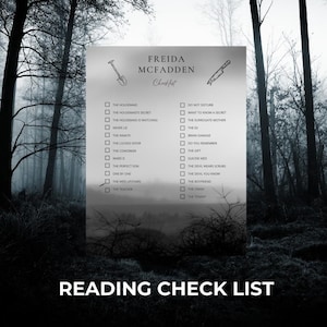 Frieda McFadden Reading Check list | Avid Reader Book Log | Digital Reading Tracker Planner | Reading Journal | Printable | Thrillers