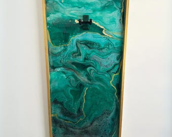 Malachite Melody - Guitar Display Wall Art – Abstract Guitar Holder for Acoustic, Electric, Banjo, or Bass Guitar
