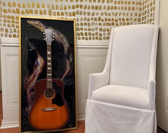 Aurora of Sound - Guitar Display Wall Art – Abstract Guitar Holder for Acoustic, Electric, Banjo, or Bass Guitar