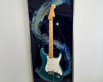 Midnight Serenade - Guitar Display Wall Art – Abstract Guitar Holder for Acoustic, Electric, Banjo, or Bass Guitar