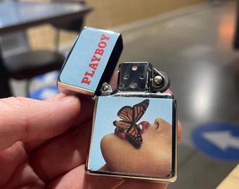 Vintage Playboy lighter rare Girls Sexy Butterfly Rare, WORK