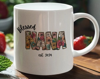 Cadeau grand-mère personnalisé pour grand-mère Mug personnalisé Mimi Cadeau fête des mères des petits-enfants Cadeau pour maman Cadeau d'anniversaire pour amateur de café