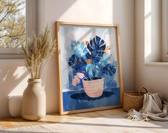 Henri Matisse Inspired Monstera Plant Poster, Modern Botanical Wall Art,  Colorful Abstract Potted Plant Print for Living Room Office Decor - Etsy
