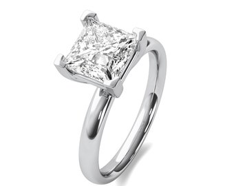 1.00 carat IGI CERTIFIED G Color VS1 Clarity Solitaire Princess Cut Lab Grown Diamond Engagement Ring, Solitaire Classic Comfort Fit