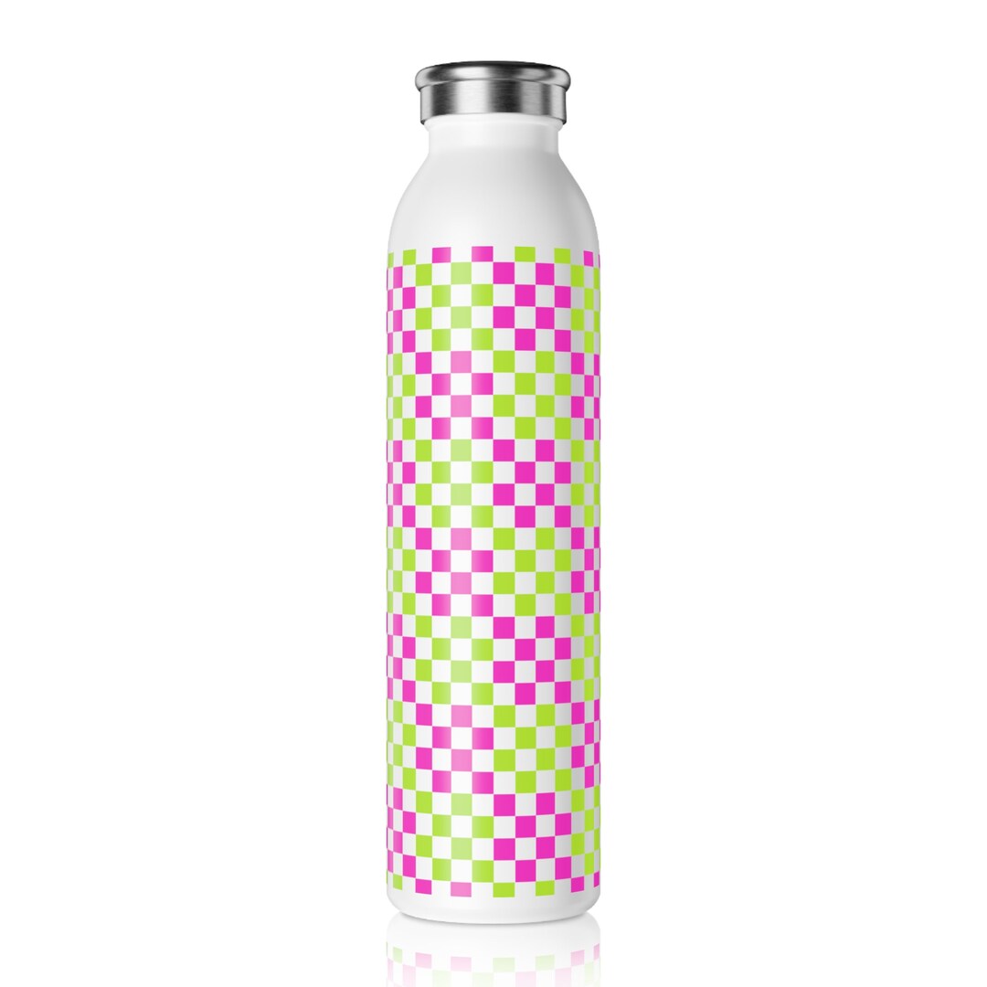 Checkered Retro Water Bottle - Etsy
