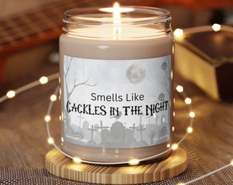Cackles in the Night Candle, Halloween Candle, Spooky Candle, Candle Gift, Candle Decor, Gift, geurende sojakaars, 9oz