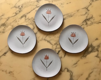 Assiettes plates Niderviller modèle Tulipe Vintage