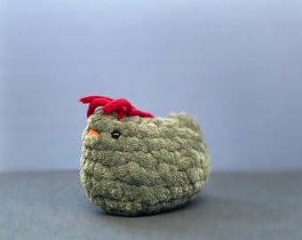 Handmade Crochet Matcha Chicken Plushy