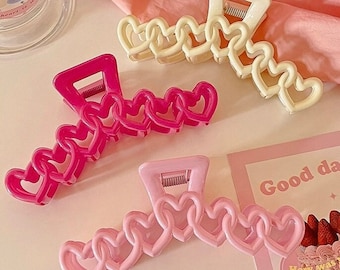 Sweetheart Pink Chain Hair Clips