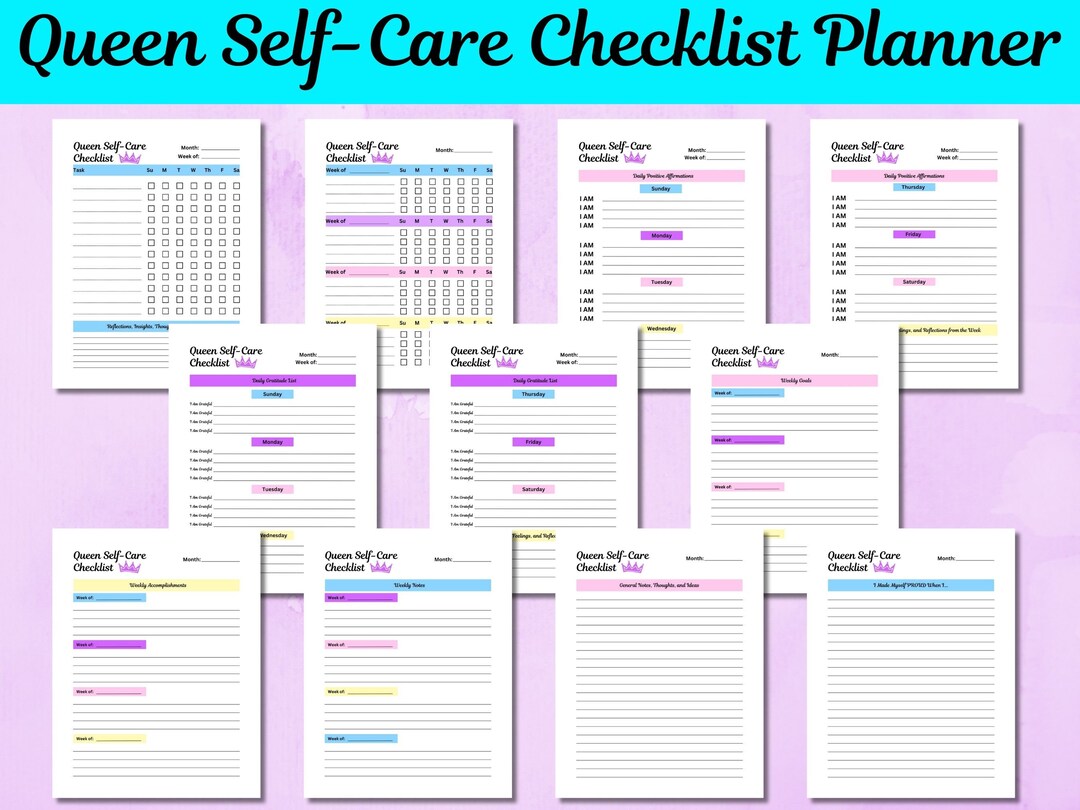 Printable Planner Self Care Download Planner Personal Growth and ...