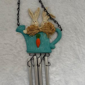 Adorable Bunny Rabbits Windchime Spring Easter Decor Gift, Animal  Rabbit lovers, Bunny themed, Cottagecore gift Indoor Outdoor 11.5 inches