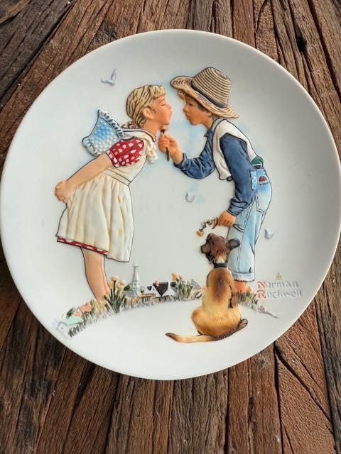 Vintage Norman Rockwell Plate, Spring: Beguiling Buttercup, 1949