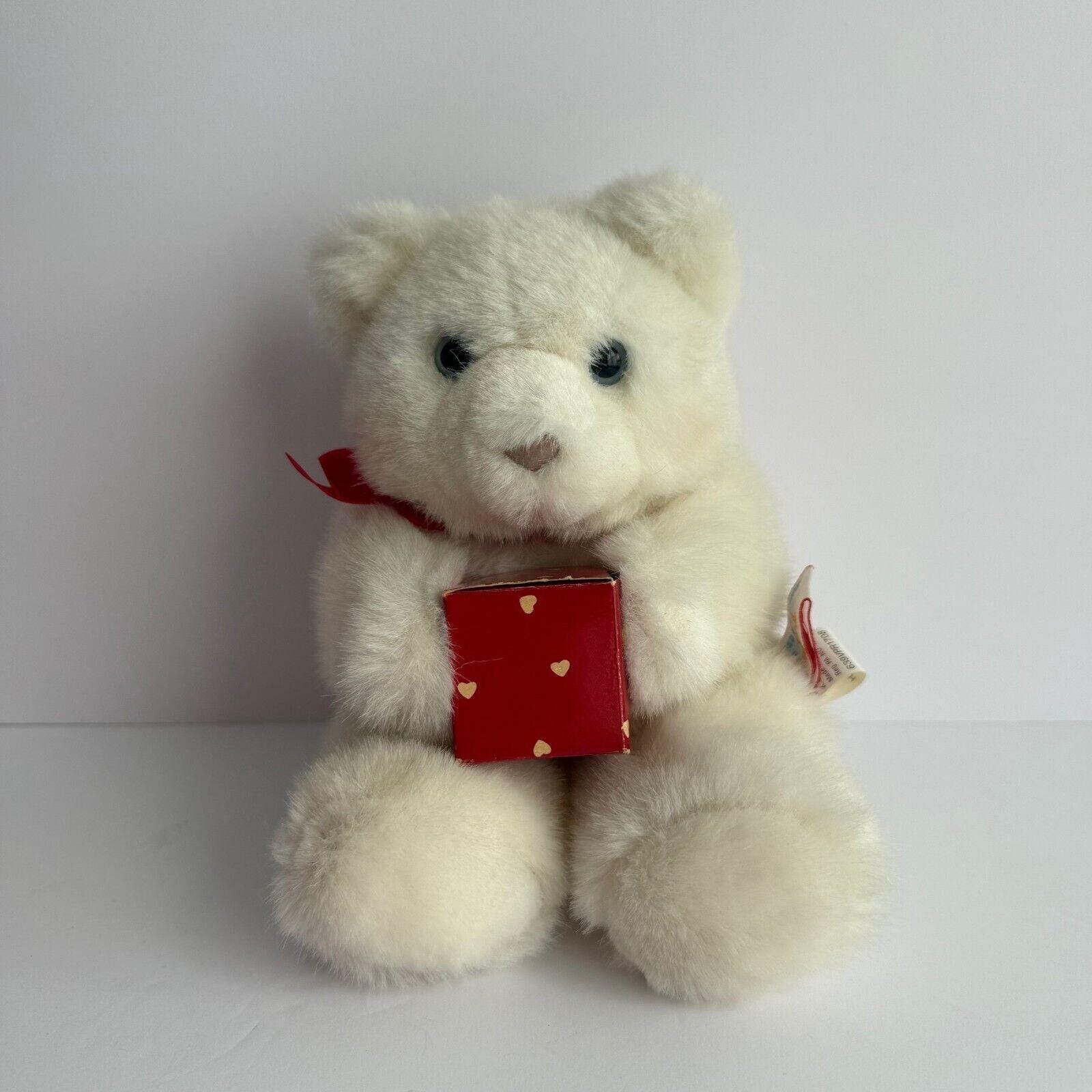 テディベア　Mark 1989 Hallmark Plush Bear With Valentine Box, Heartline Design - Etsy