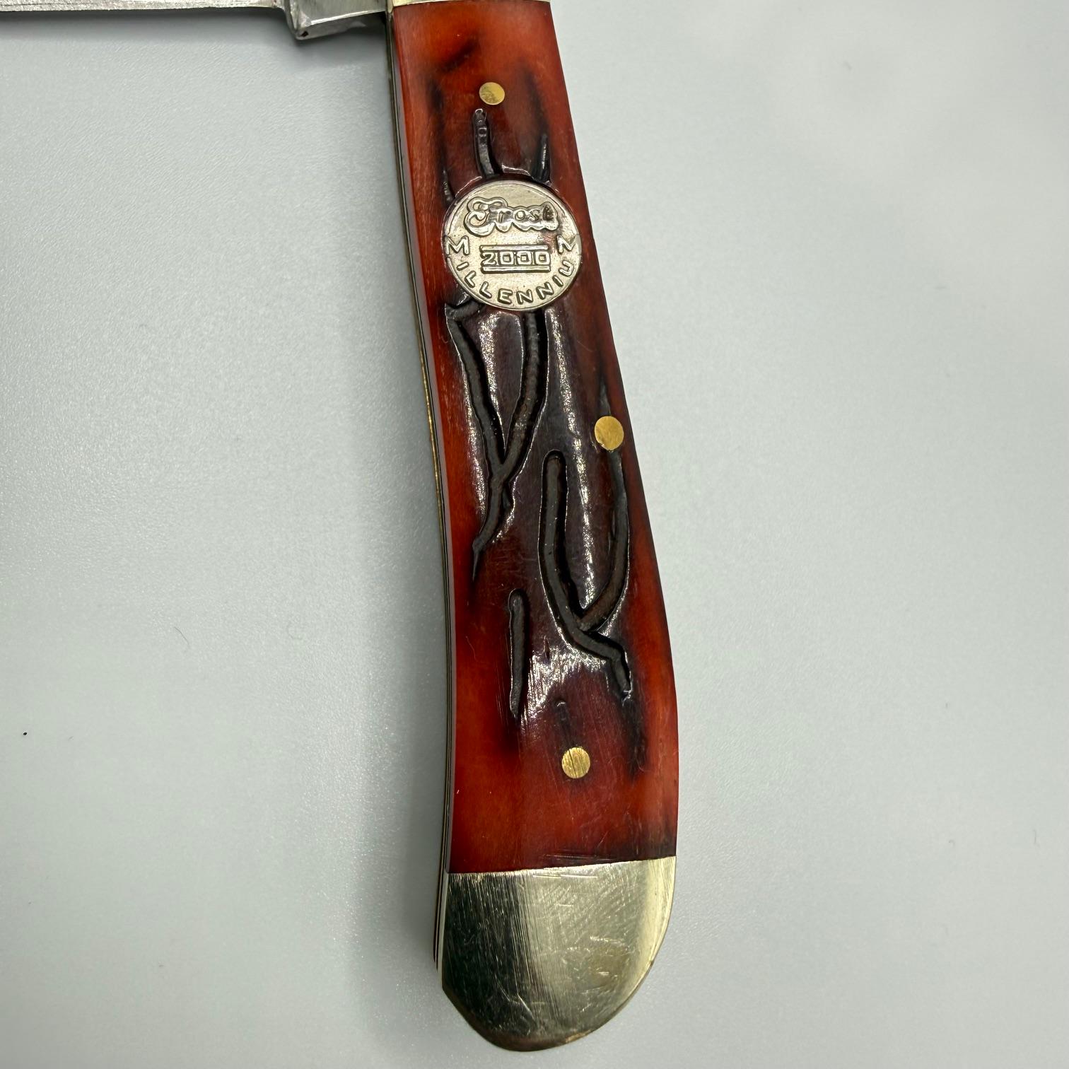 Frost Cutlery Millennium 2000 Worm Groove Pocket Knife 2 Blade 