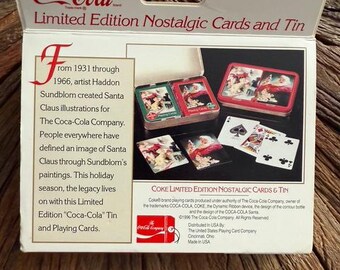 Vintage Coca-cola Santa Claus Christmas Playing Cards Limited