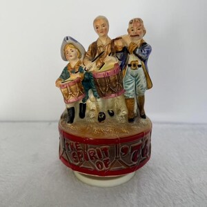 Vintage Spirit of 1976 Music Box Porcelain Figurine by CM Chadwick