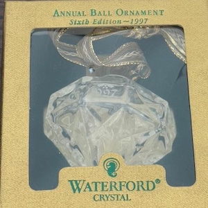 Vintage Waterford Annual Ball Ornament Crystal 1997 6th Edition, Unused in original Box Must Have Collectors Luxury Gift Collectible crystal