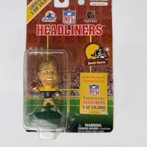 Vintage 1997 Brett Favre NFL Throwbacks Headliners Limited edition 1 in 10,000, Commemorative collection Corinthian Figure Green Bay Packers