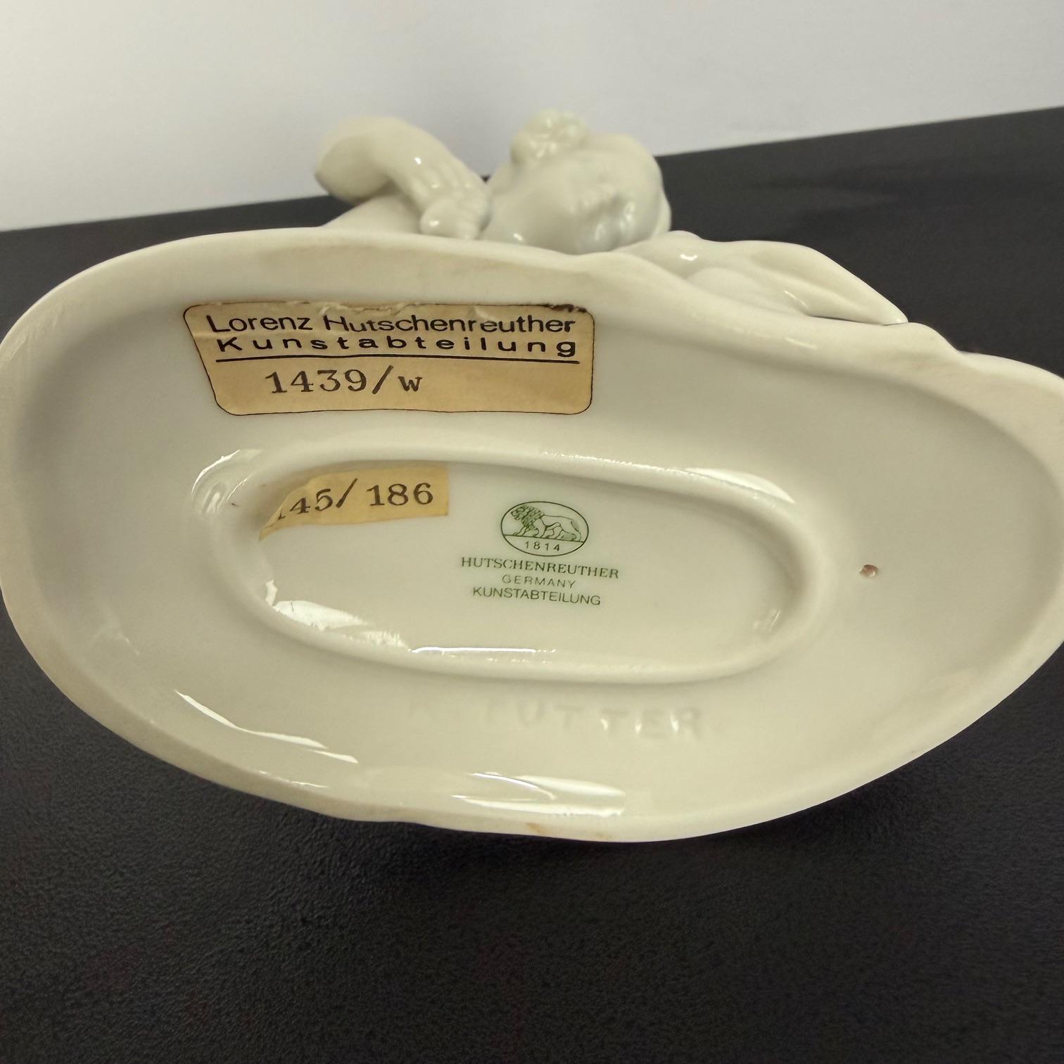 Vintage Hutschenreuther Selb Porcelain Figurine Child Feeding