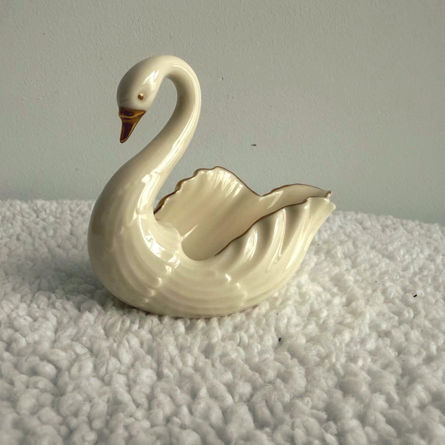 Vintage Lenox Small Swan Hand-decorated With 24K Gold Porcelain