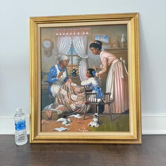 Grantham Solomon Artistically Touched Lithograph on Canvas Framed