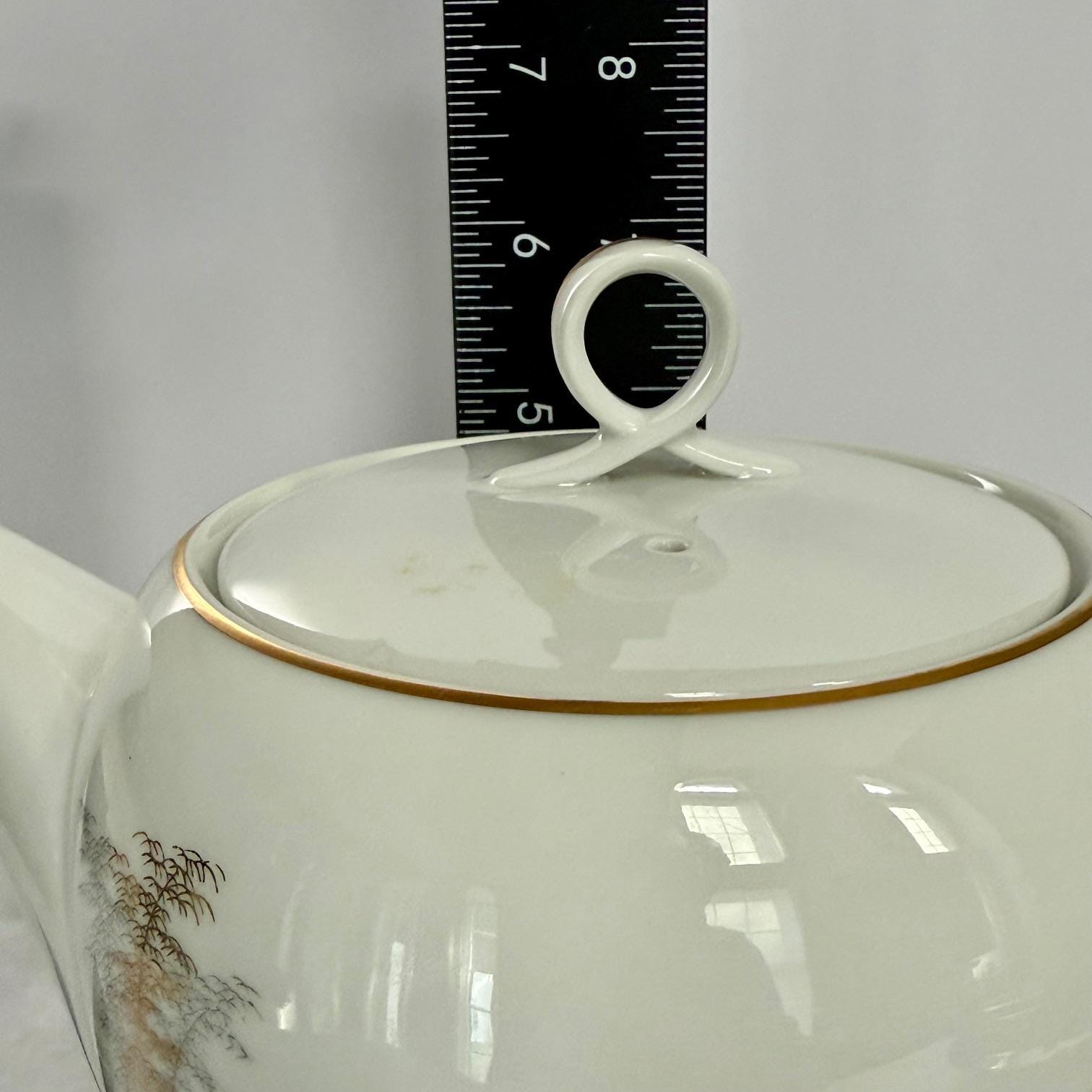 Vintage Fukagawa Arita Gold Bamboo Coffee/tea Pot With Lid | Japan