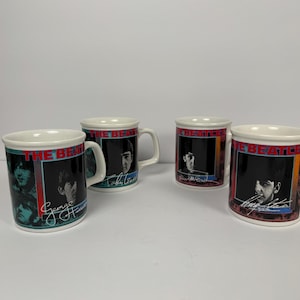 Vintage 1991 Beatles Mug Set John, Paul, George & Ringo Collectibles - Fab Four Memorabilia, Apple Corps Ltd. Hamilton Gifts -
