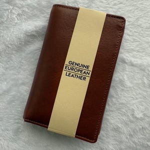 Cartera triple para hombre, de piel de vaca auténtica, estilo europeo, clásica, minimalista, para aniversario, novio, padre e hijo, regalo para el Día del Padre.