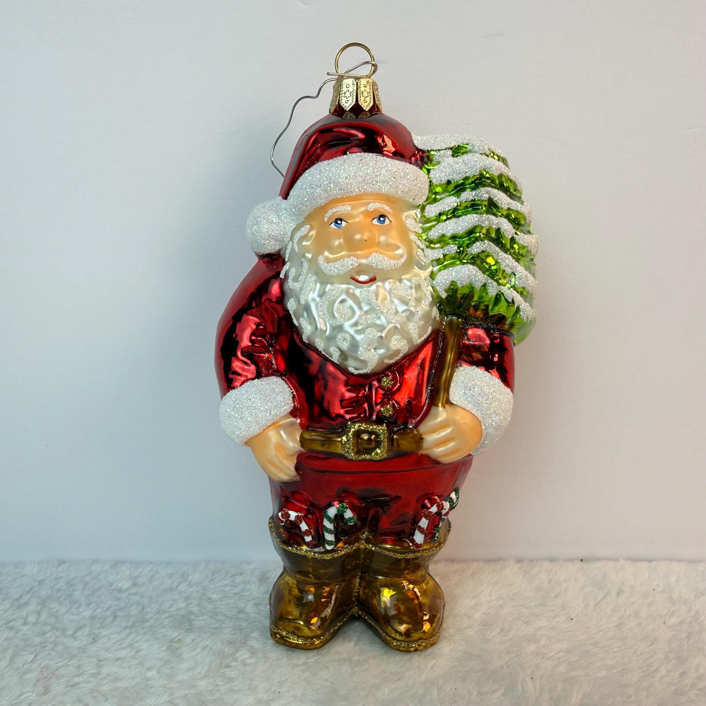Max Glass Handmade in Poland Glass Santa Christmas Ornament