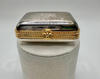 Vintage Estée Lauder Silver Plate Trinket Box Japan