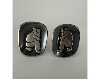 Vintage Taxco Sterling Silver Cufflinks Signed Melecio Rodriguez MR Eagle 3 | Mexican Artisan Retro Men’s Jewelry