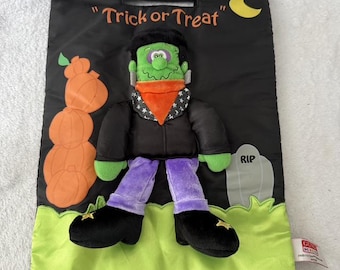 Vintage GUND Kids Frankenstein Trick or Treat Bag 86506 Plush Halloween Candy Tote 15"