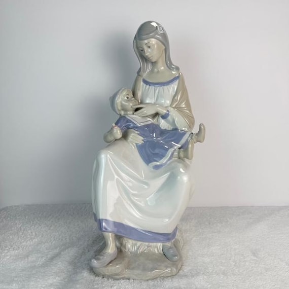 Vintage REX Valencia Porcelain Figurine | Mother and Child, Hand