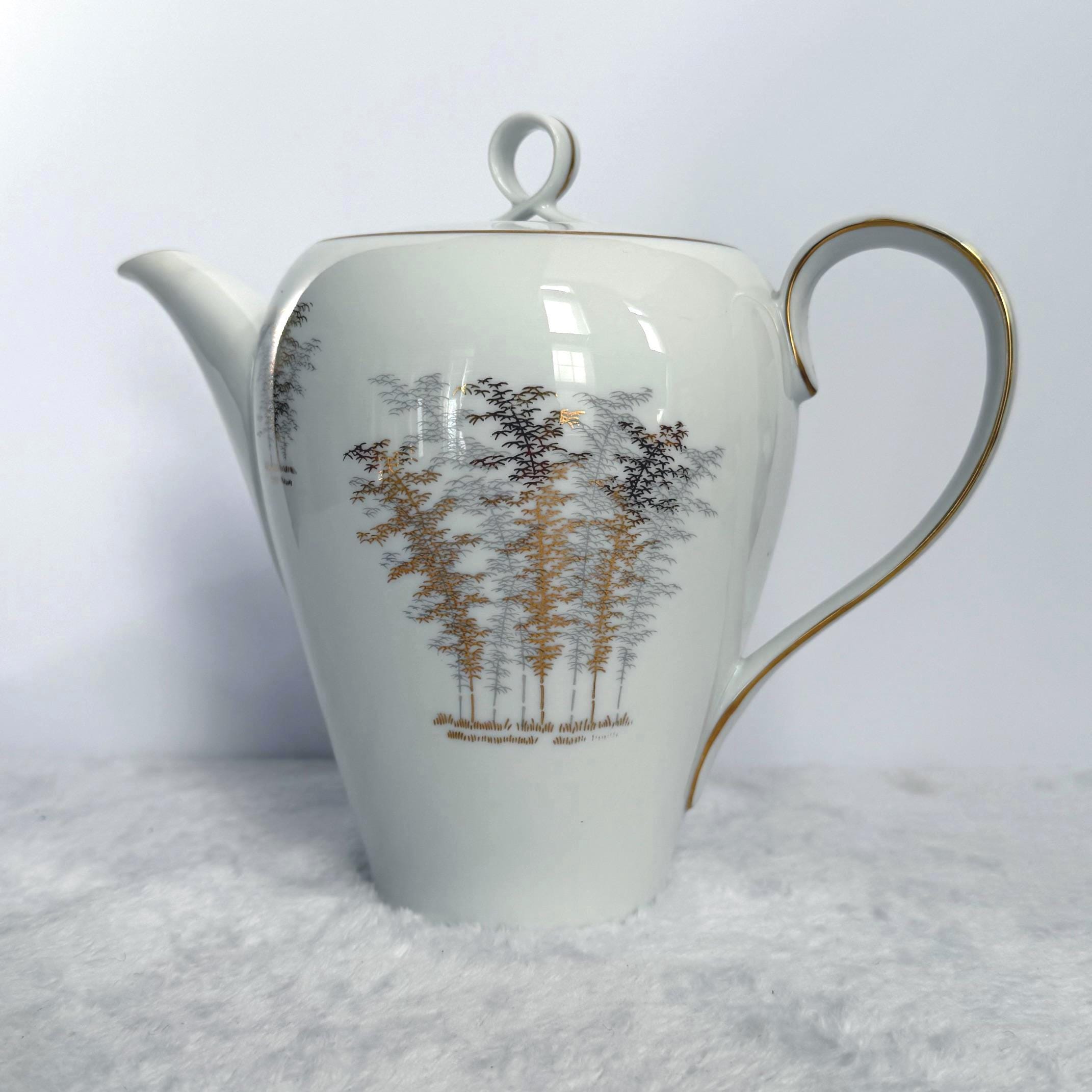 Vintage Fukagawa Arita Gold Bamboo Coffee/tea Pot With Lid | Japan