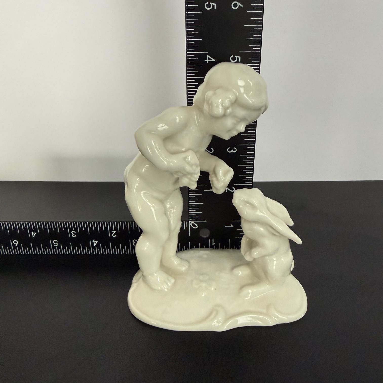Vintage Hutschenreuther Selb Porcelain Figurine Child Feeding