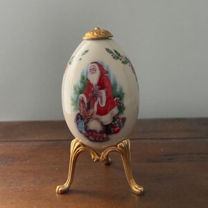 Vintage Lenox China Treasures Collection Porcelain Egg - Christmas
