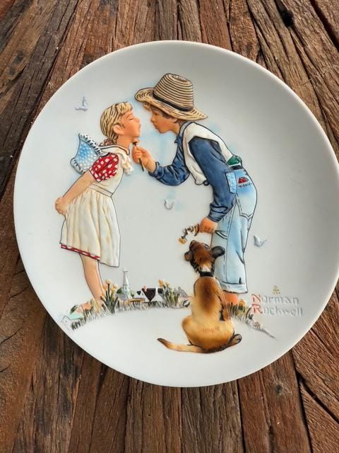Vintage Norman Rockwell Plate, Spring: Beguiling Buttercup, 1949