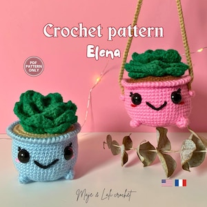 Patron Crochet PDF Plante Succulente Kawaii | Hanging Succulent Crochet Pattern | Amigurumi Plante | Décoration Crochet | Elena