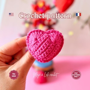 Patron Crochet PDF Coeur dans un Carré | Heart in a Square Crochet Pattern | Motif Crochet | Porte-Clés Broche Aimant
