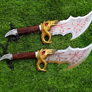 Original God of War Blades of High Carbon Steel Twin Blades and Kratos Axe Cosplay Gift Idea Christmas Gift for Husband