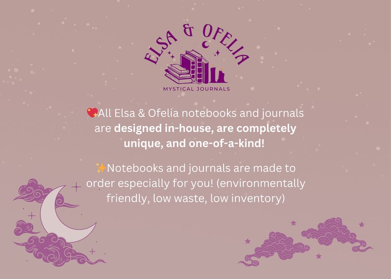 Friendship Journal, Witchy Friends Notebook, Magical Tea with Friends Diary, Crescent Moon and Stars Journal, Tea Lovers Gift For Friendship