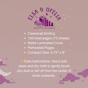 Friendship Journal, Witchy Friends Notebook, Magical Tea with Friends Diary, Crescent Moon and Stars Journal, Tea Lovers Gift For Friendship