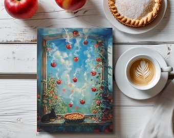 Magical Apple Pie Hardcover Journal: Black Cat Whimsical Poem